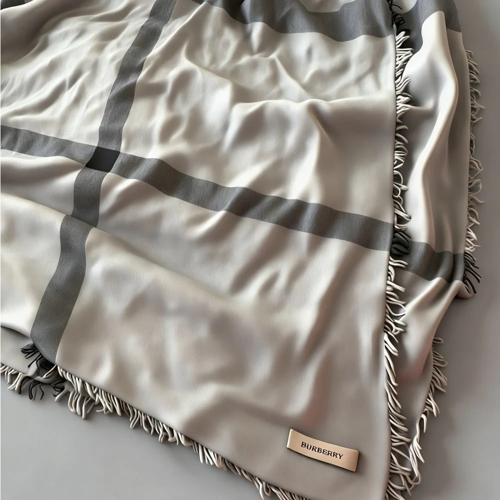 Burberry Gray and Cream scarf - Picture 2 of 3